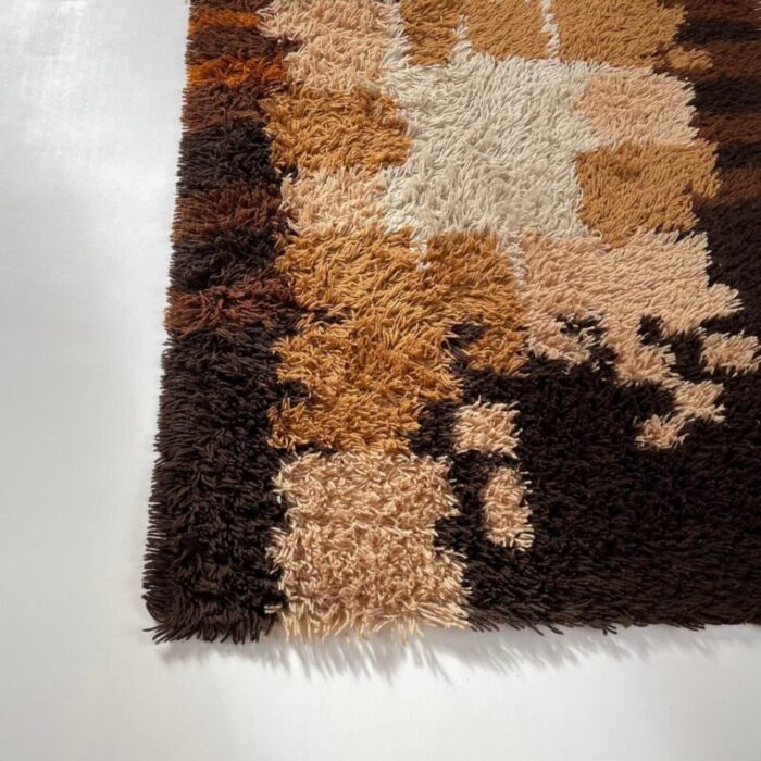 multi color high pile rya rug from desso the netherlands 1970s 4