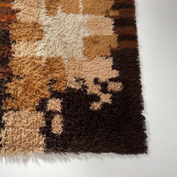 multi color high pile rya rug from desso the netherlands 1970s 5