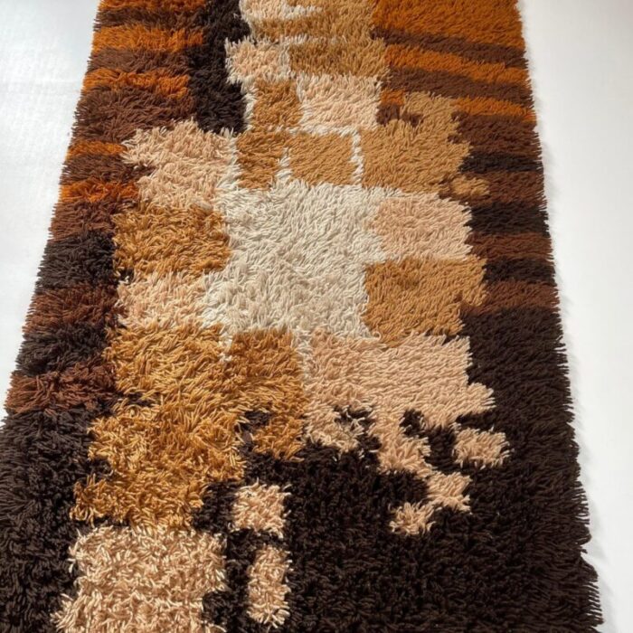 multi color high pile rya rug from desso the netherlands 1970s 6