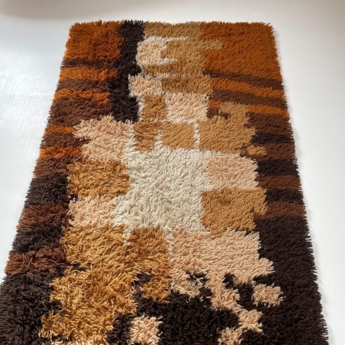 multi color high pile rya rug from desso the netherlands 1970s 7