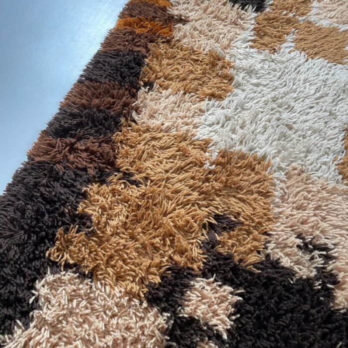 multi color high pile rya rug from desso the netherlands 1970s 8