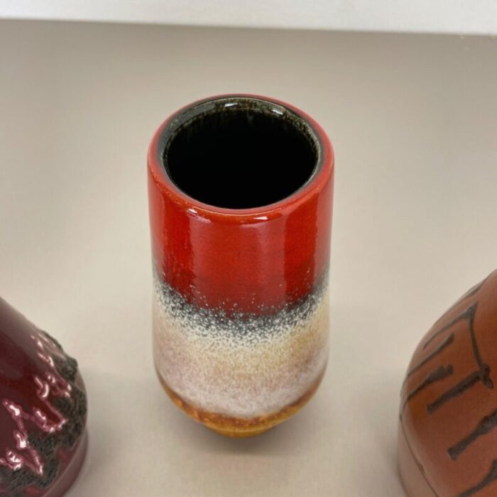 multicolor fat lava pottery vases from scheurich germany set of 4 13