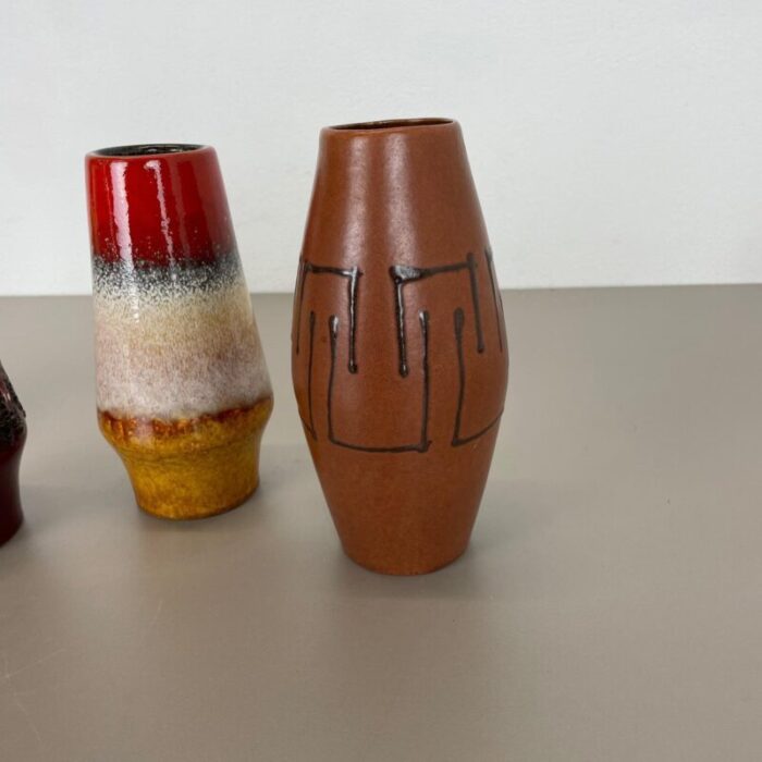 multicolor fat lava pottery vases from scheurich germany set of 4 16