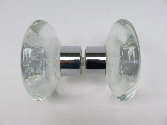 murano glass and chrome push handle 1970s 1