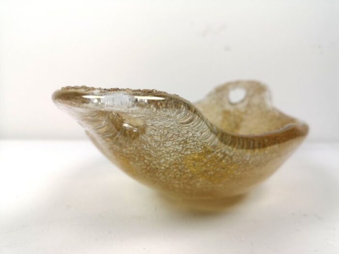 murano glass gold flake catch all bowl 1970s 10