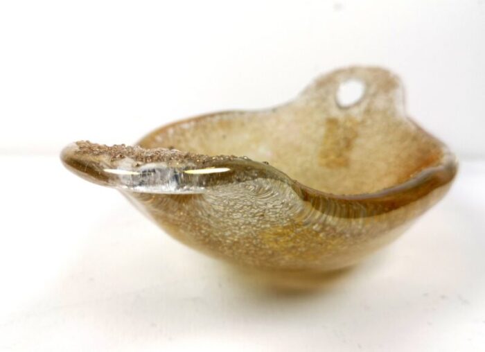 murano glass gold flake catch all bowl 1970s 2