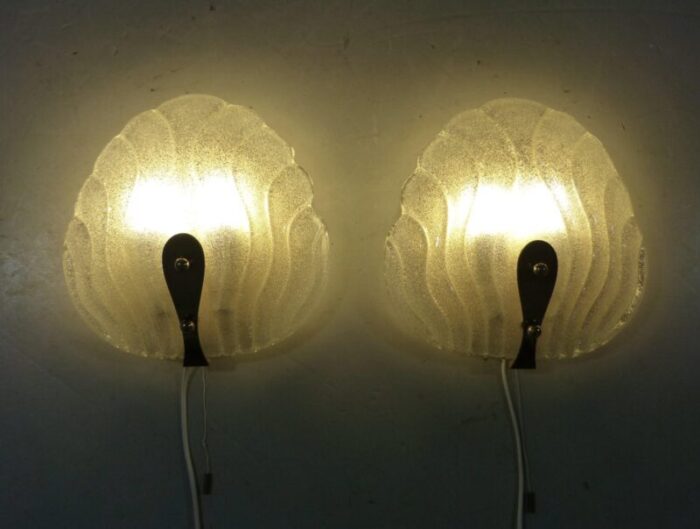 murano glass wall lamps by hillebrand 1960s set of 2 1262