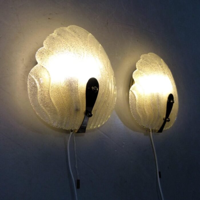 murano glass wall lamps by hillebrand 1960s set of 2 4201