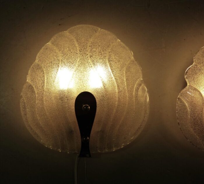 murano glass wall lamps by hillebrand 1960s set of 2 6331