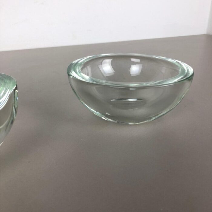 murano heavy glass shell bowls italy 1960s set of 2 10