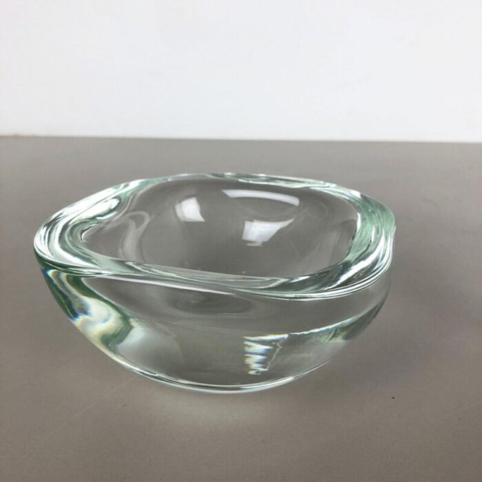 murano heavy glass shell bowls italy 1960s set of 2 4