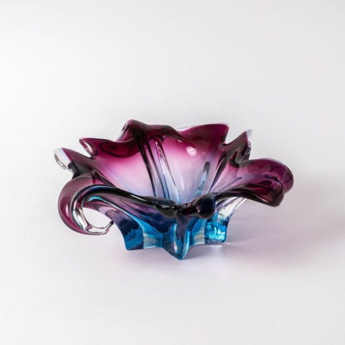 murano submerged glass bowl from cristallo venice 1960s 1