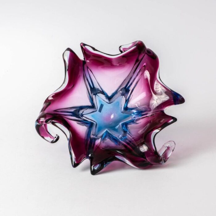 murano submerged glass bowl from cristallo venice 1960s 2