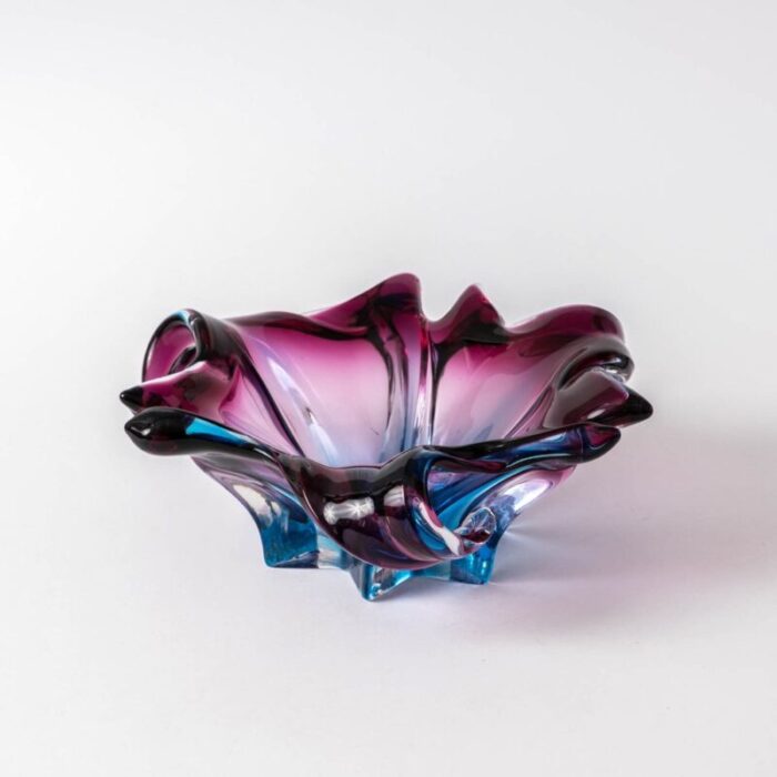 murano submerged glass bowl from cristallo venice 1960s 3