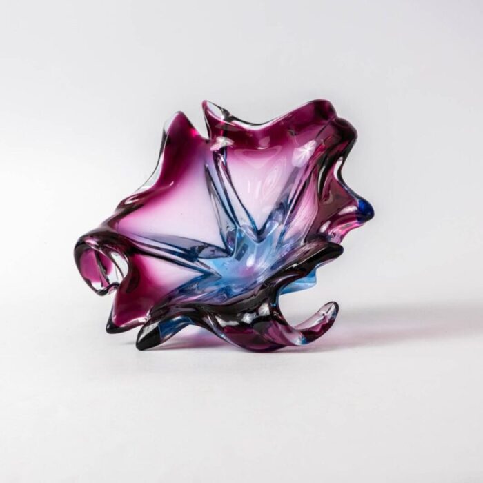 murano submerged glass bowl from cristallo venice 1960s 4