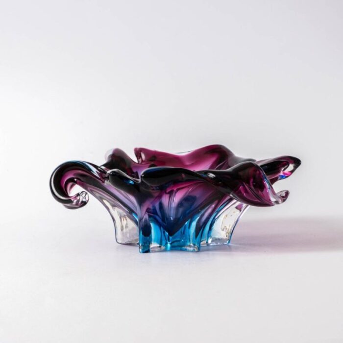 murano submerged glass bowl from cristallo venice 1960s 5