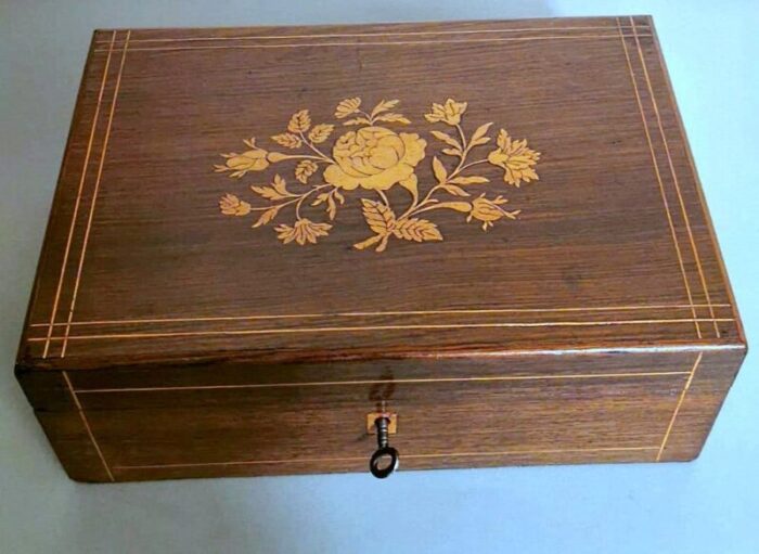 napoleon iii style walnut table box 1870s 2