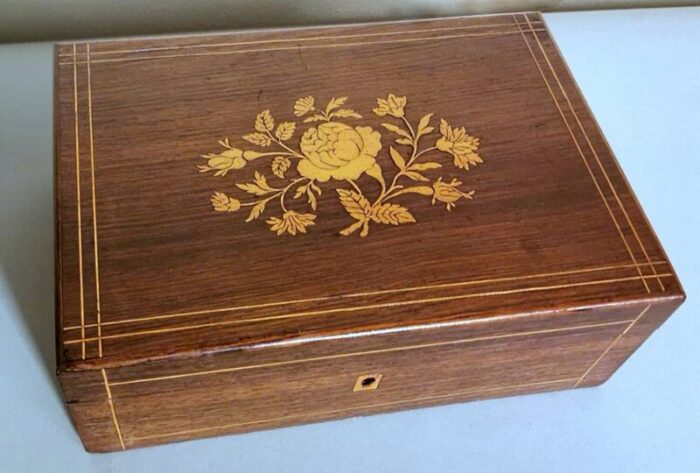 napoleon iii style walnut table box 1870s 6