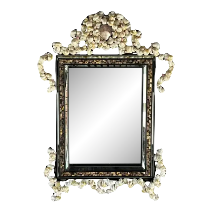 natural shell framed rectangular mirror 4990