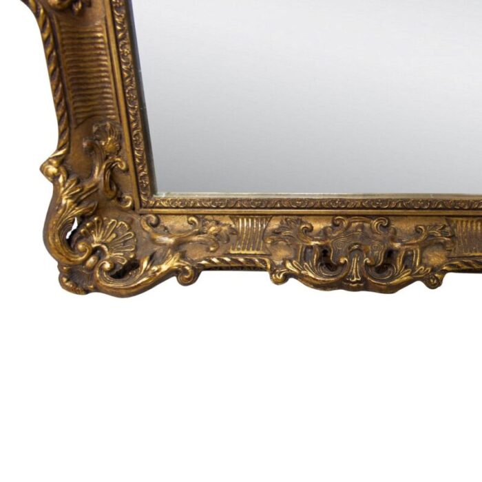 neoclassical spanish empire gold mirror in hand carved wood 1970 4