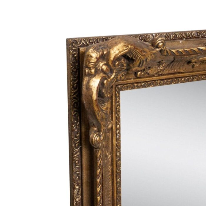 neoclassical spanish empire gold mirror in hand carved wood 1970 5