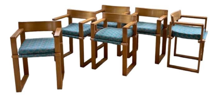 oak chairs with armrests by ate van apeldoorn 1960s set of 6 8024