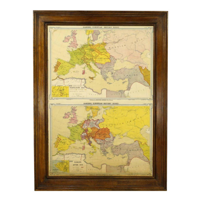 oak framed historical map of europe from 1810 1815 8687