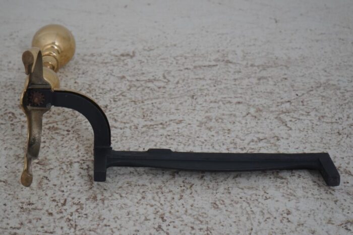 pair bennett brass cannonball fireplace andirons 8188