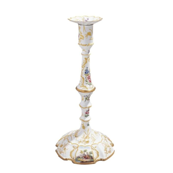 pair of english rococo battersea candlesticks c 1760 65 8364