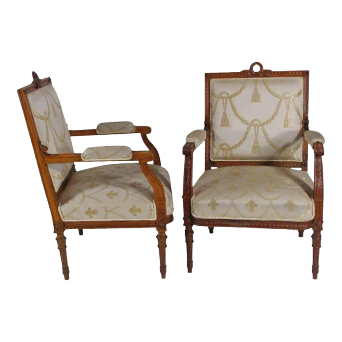 pair of louis xvi style armchairs 6300