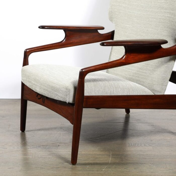 pair of mid century danish teak reclining chairs for advance design by john bone 8606