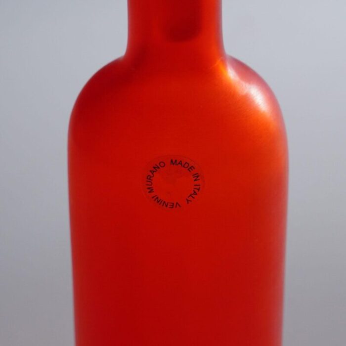 paolo venini inciso glass bottle manufactured by venini 1990s 1969