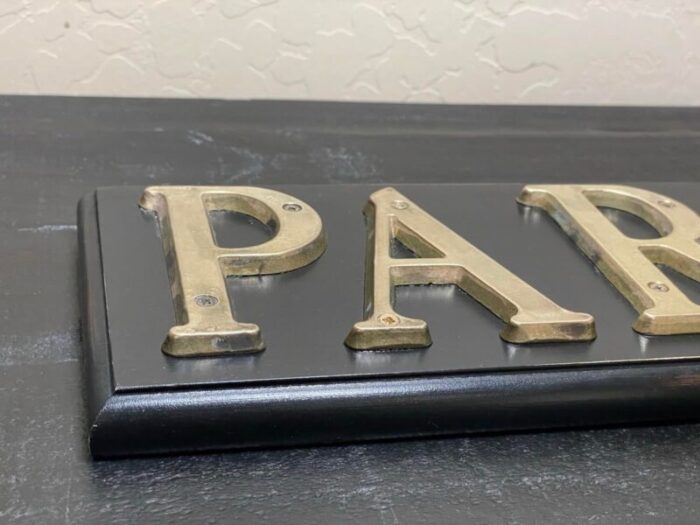 paris wall sign plaque with brass letters 2103