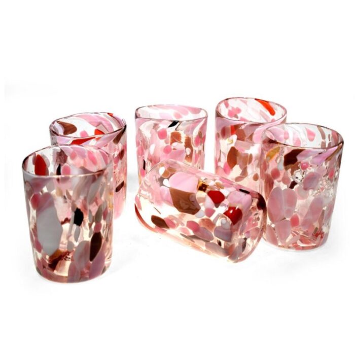 peach murano glass drinking glasses set of 6 1