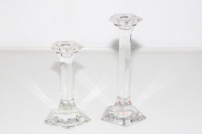 pentagon candleholders by cjriedel for riedel glas 1970s set of 2 1475