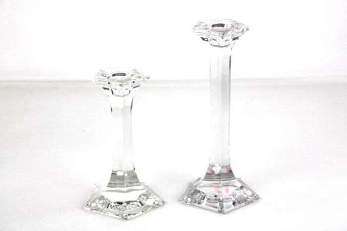 pentagon candleholders by cjriedel for riedel glas 1970s set of 2 9454