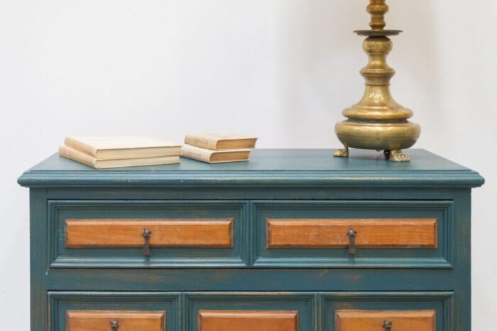 petrol blue chest of drawers 5857