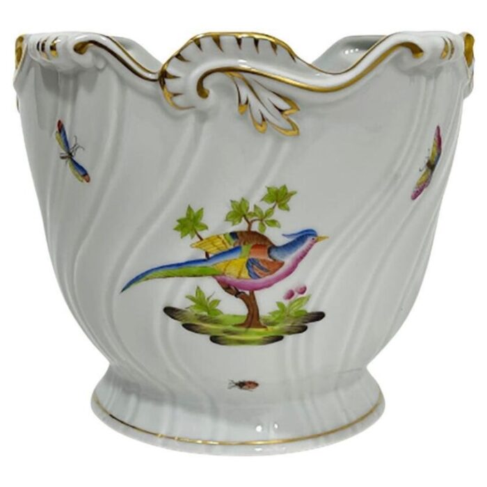 pheasant pattern porcelain cachepot from herend 1