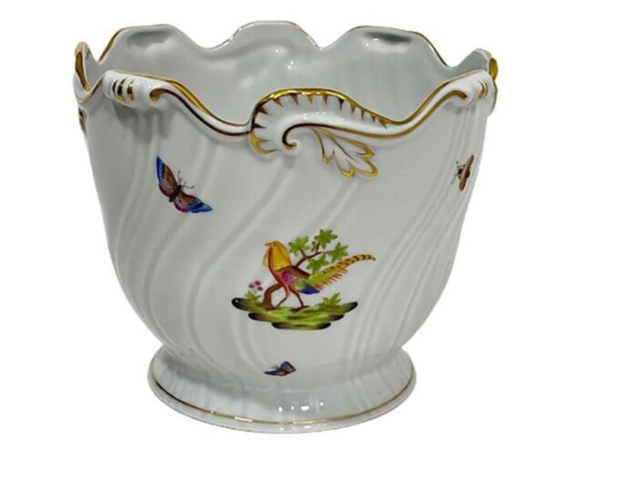 pheasant pattern porcelain cachepot from herend 3