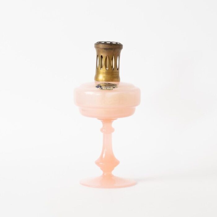 pink opaline glass fragrance lamp from verrerie de portieux and lampe berger 1950s 1