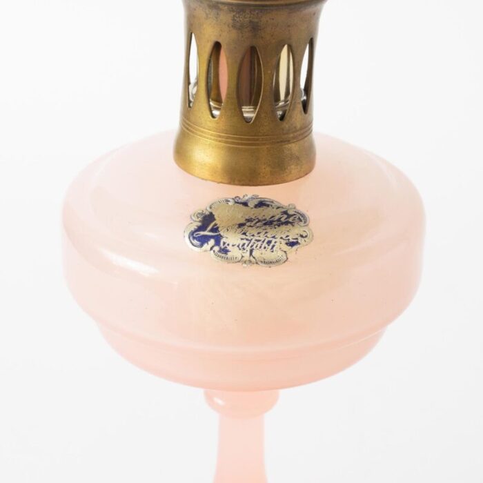 pink opaline glass fragrance lamp from verrerie de portieux and lampe berger 1950s 4