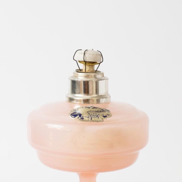 pink opaline glass fragrance lamp from verrerie de portieux and lampe berger 1950s 5