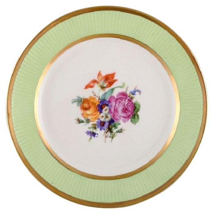 plate in hand painted porcelain with floral motif from royal copenhagen 1