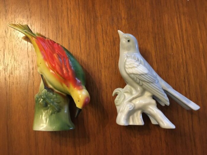 porcelain birds 1950s set of 2 1