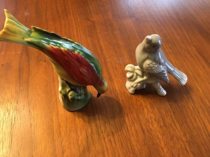 porcelain birds 1950s set of 2 10