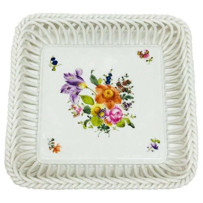 porcelain printemps square openwork basket from herend hungary 1