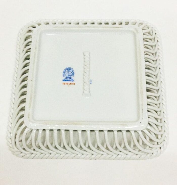 porcelain printemps square openwork basket from herend hungary 4