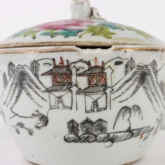 porcelain teapot with river landscape 5