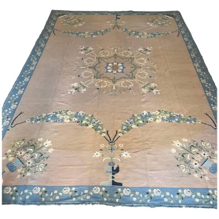 portuguese needlepoint rug from arraiolos factory 1920s 1