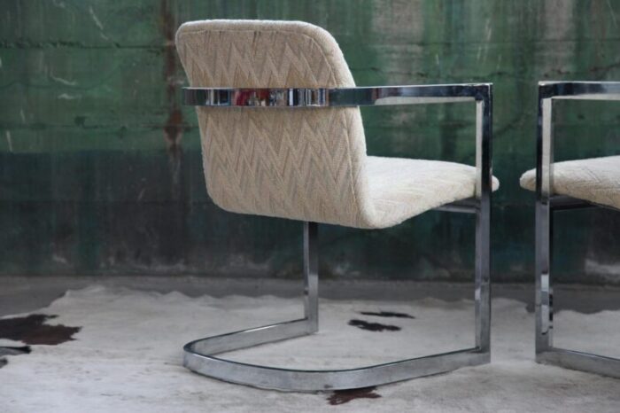 postmodern chrome cantilever chair 1970s 2754